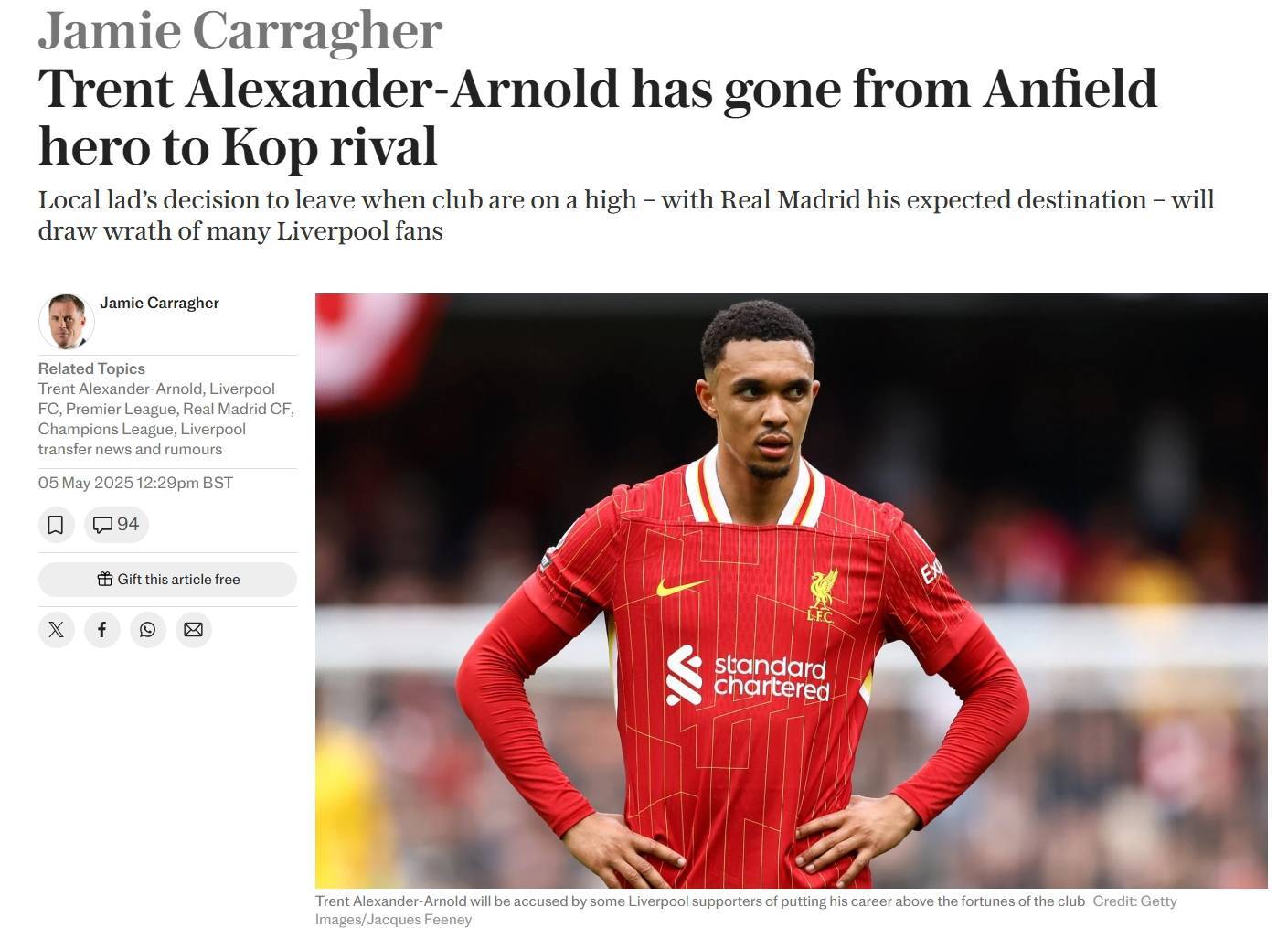 卡拉格：吉格斯斯科尔斯永远不考虑离开，因此他们在曼联永受爱戴